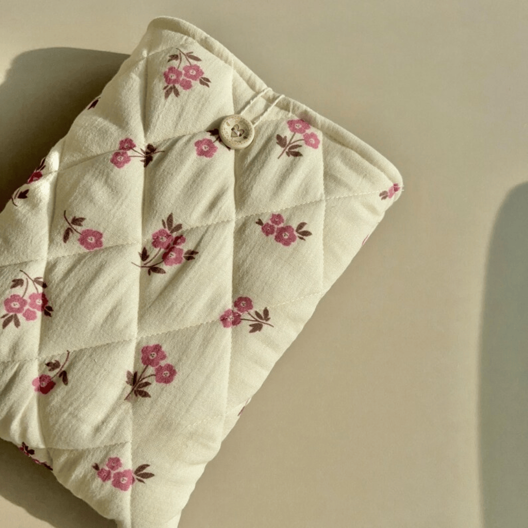 Handmade Cotton Book Sleeve - Pink Floral Pattern