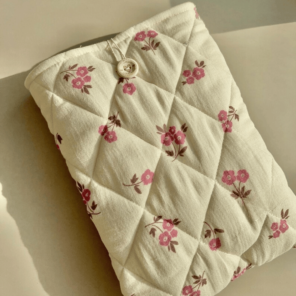 Handmade Cotton Book Sleeve - Pink Floral Pattern