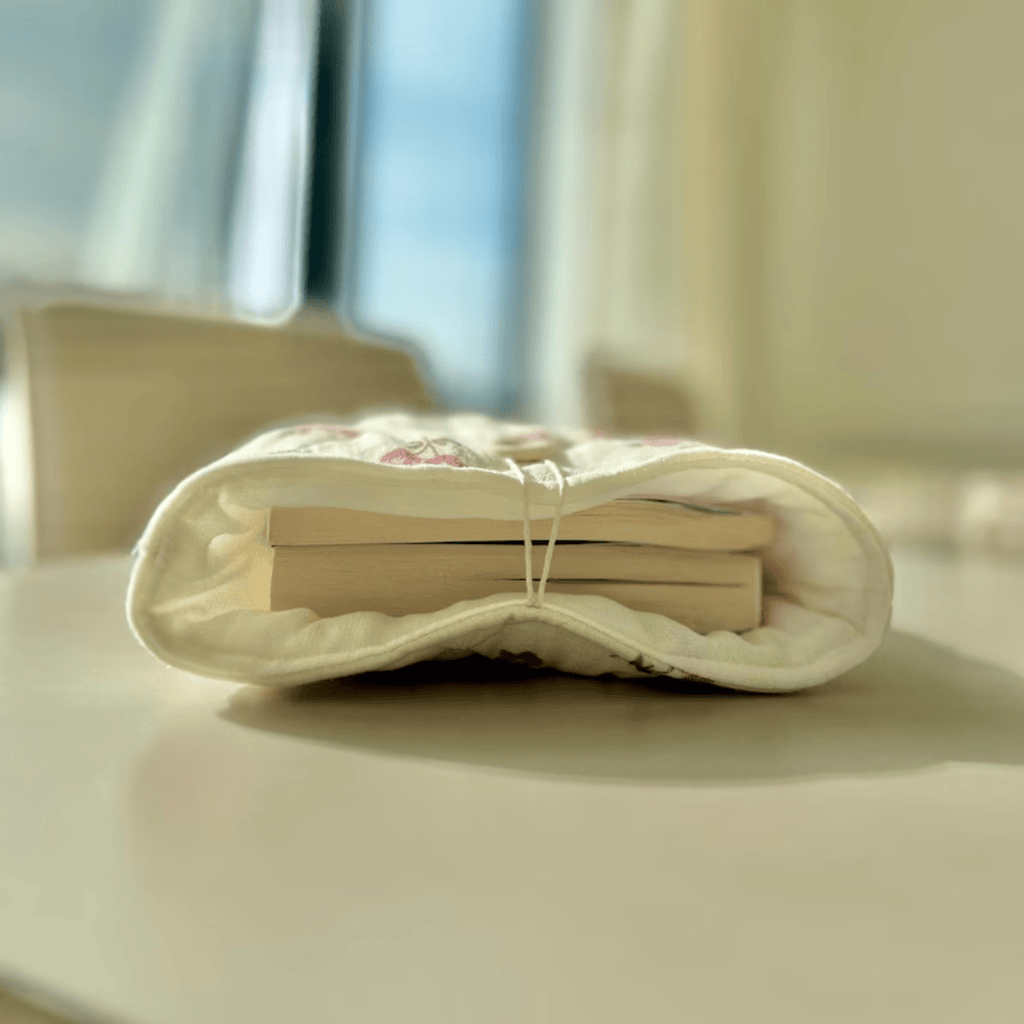 Handmade Cotton Book Sleeve - Pink Floral Pattern