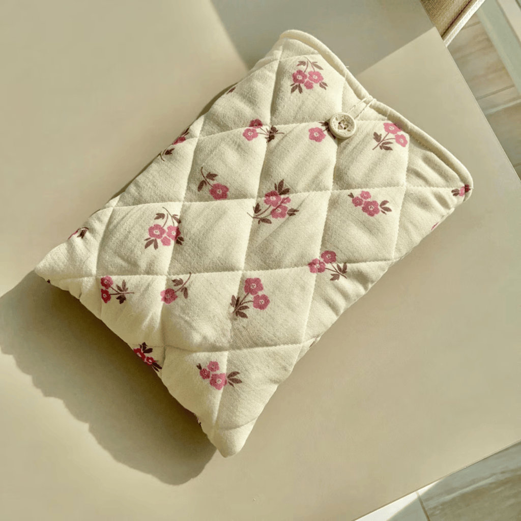 Handmade Cotton Book Sleeve - Pink Floral Pattern