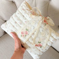 Pink Floral Book Sleeve with Embroidered Lace Ribbon