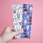 Double-Sided Ice Cream Coloring Bookmark - 130 lb Premium Paper