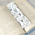 Double-Sided Ice Cream Coloring Bookmark - 130 lb Premium Paper