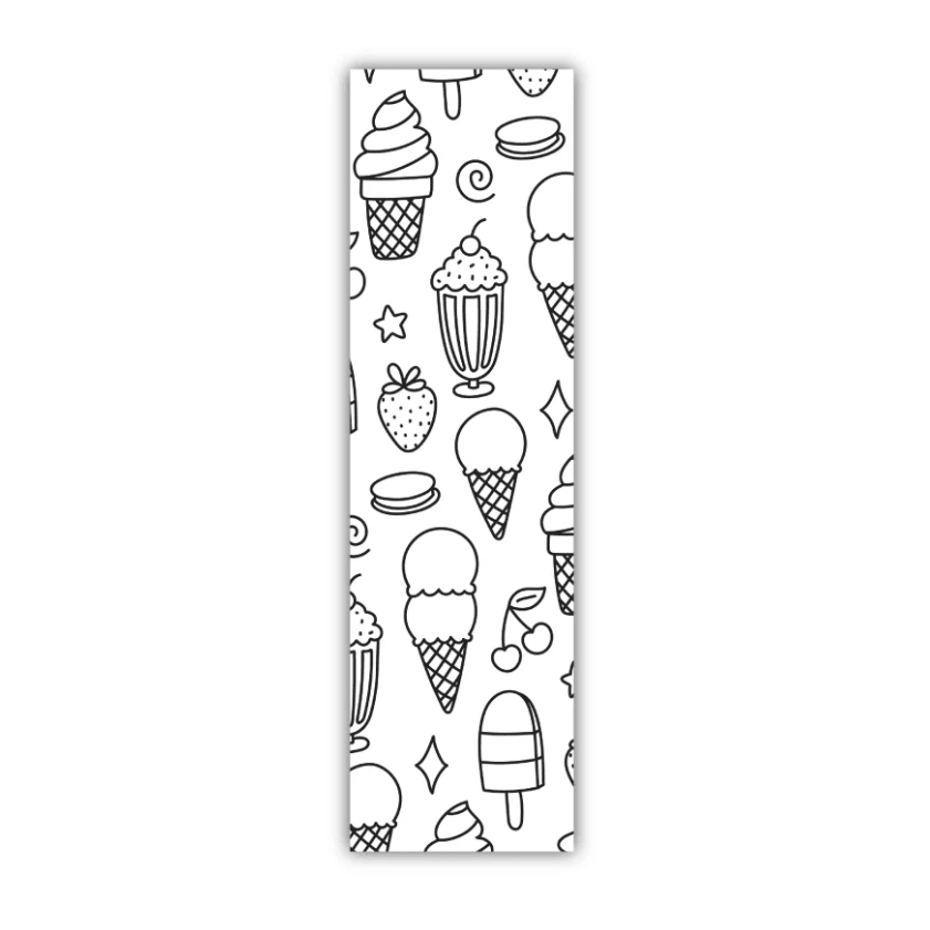 Double-Sided Ice Cream Coloring Bookmark - 130 lb Premium Paper