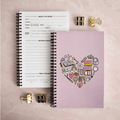 Reading Heart Reading Journal - Spiral Bound Book Log with Trackers