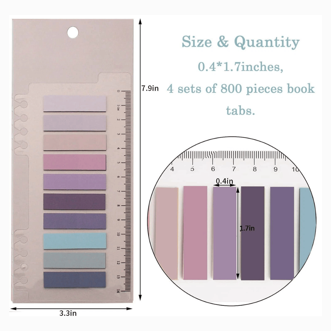 Pastel Annotation Tabs - 800 Pcs Translucent Writable Page