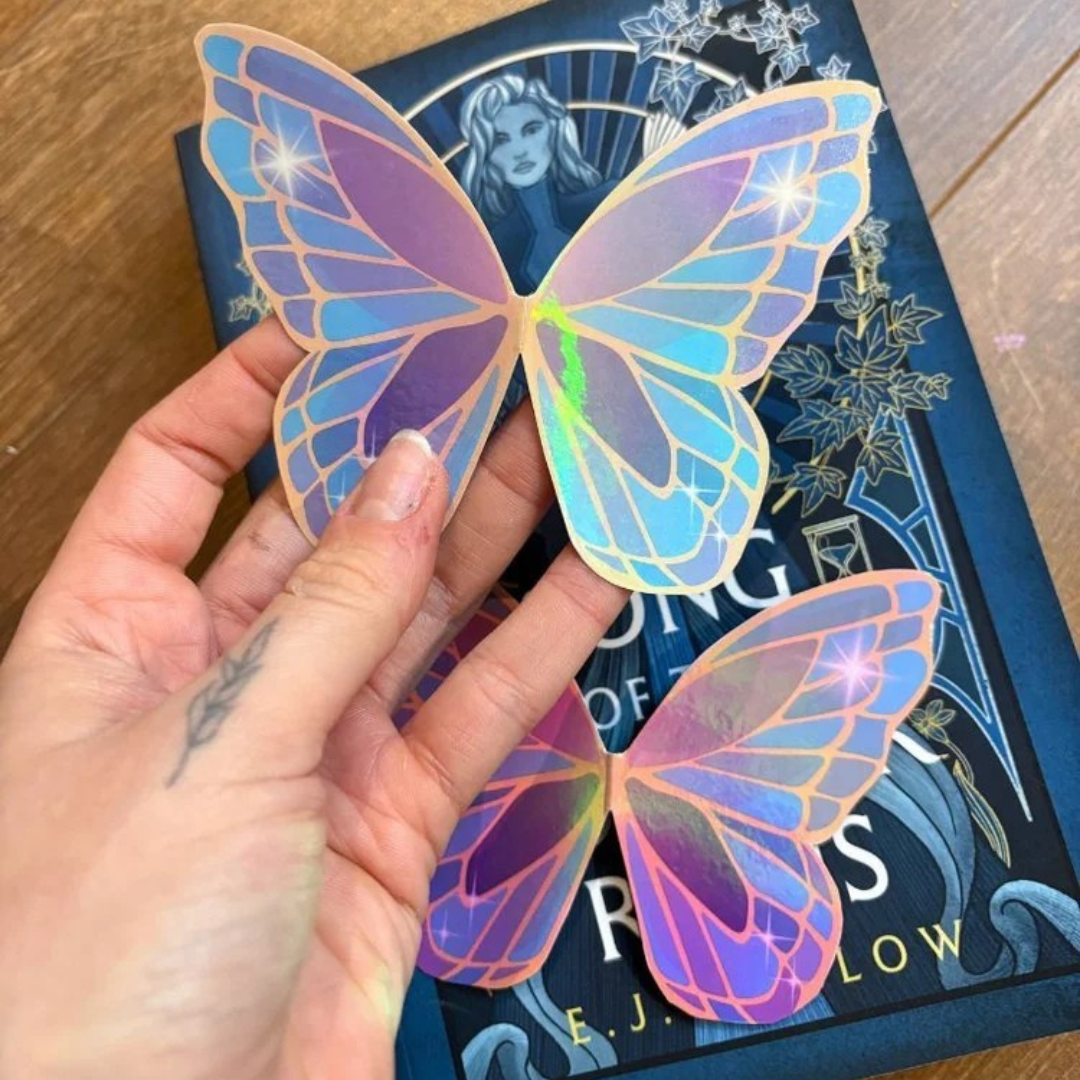 Set of 2 Holographic Magnetic Butterfly Bookmark