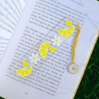 Clear Acrylic Bookmark with Gold Chain & Daisy Charm