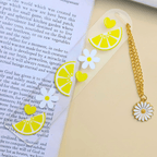 Clear Acrylic Bookmark with Gold Chain & Daisy Charm