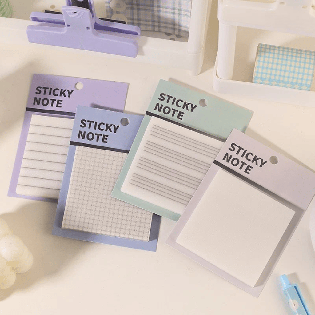 Transparent Frosted Sticky Notes Waterproof Translucent Memo Pads